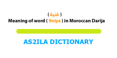 meaning of word 9niya ( قنية )